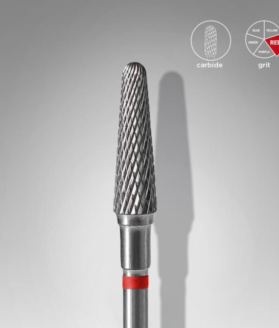 Karbidni nastavek EXPERT Staleks 4 mm/13 mm – rdeč