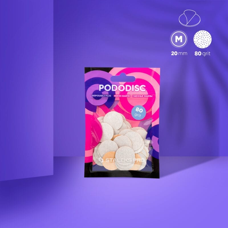Staleks jednokratne bijele turpije PODODISC M EXPERT 80 grit (50 komada)